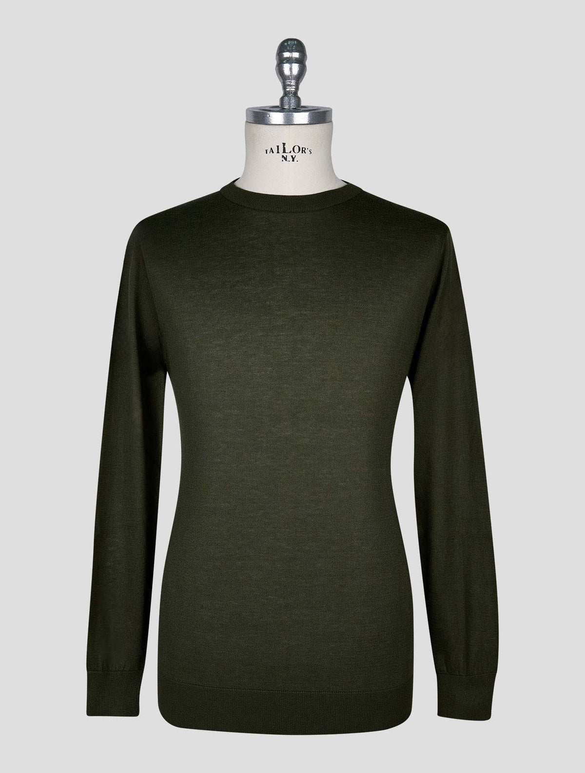 Kiton Dark Green  Cotton T-shirt Long Sleeve 1