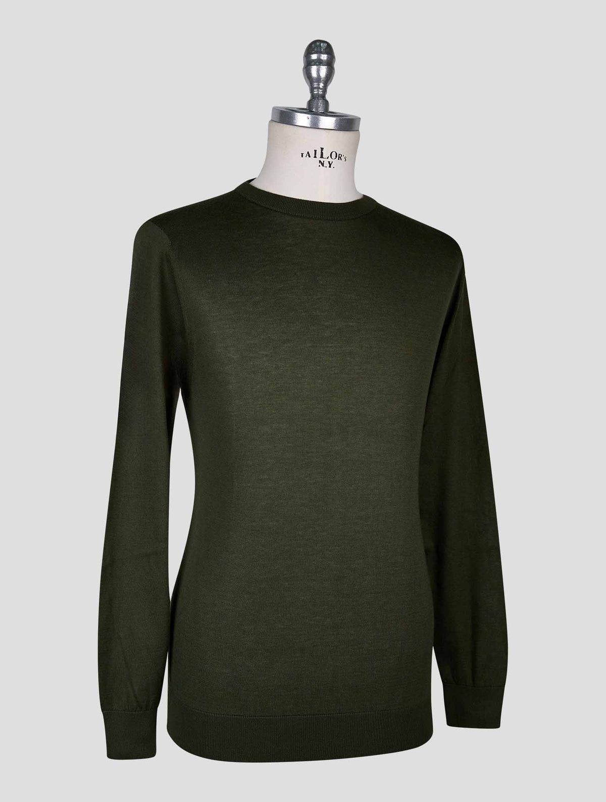 Kiton Dark Green  Cotton T-shirt Long Sleeve 2