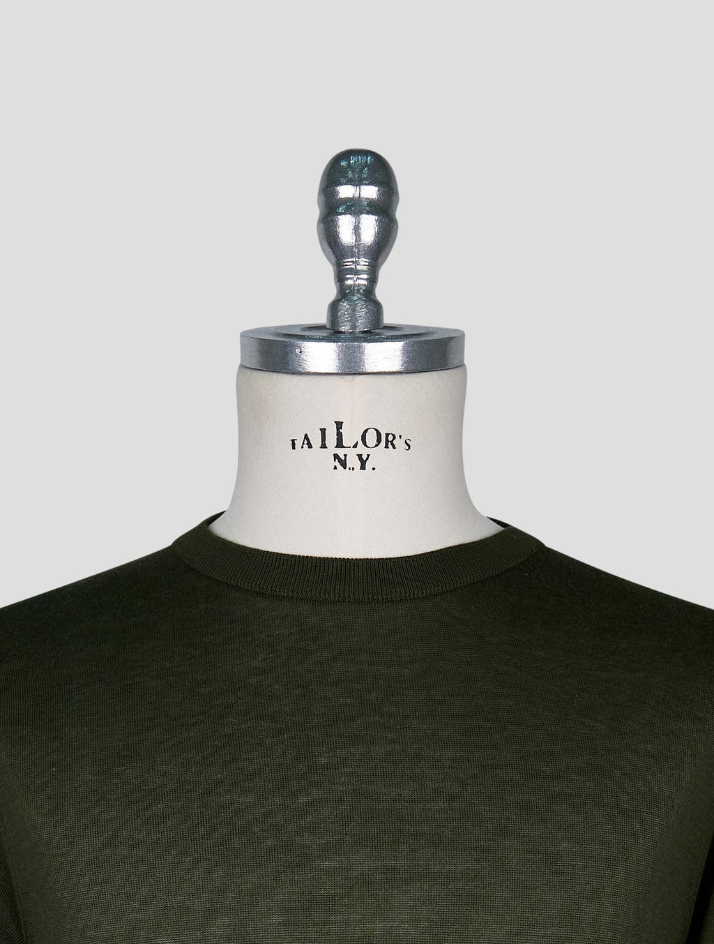 Kiton Dark Green  Cotton T-shirt Long Sleeve 4