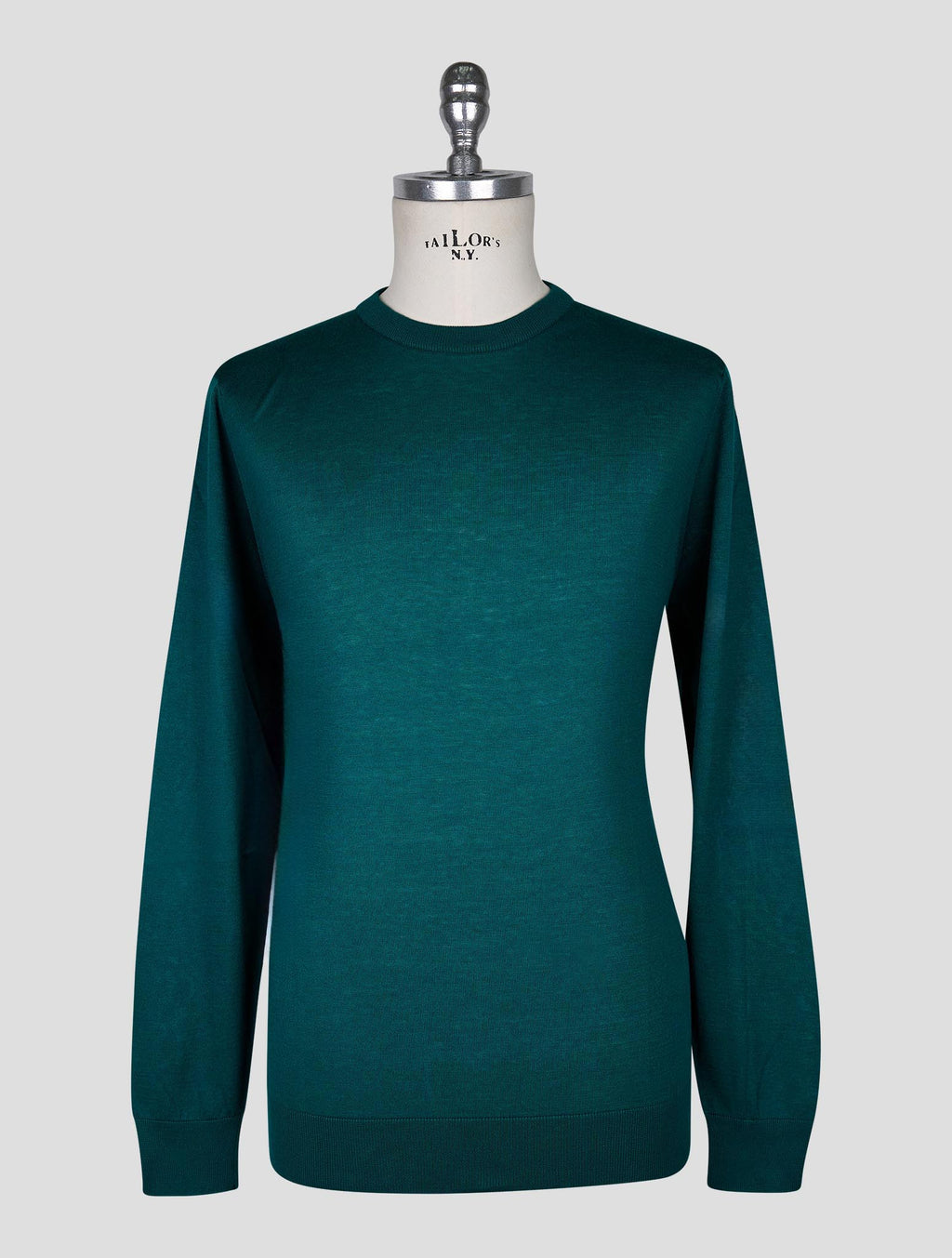 Kiton Dark Green  Cotton T-shirt Long Sleeve 1