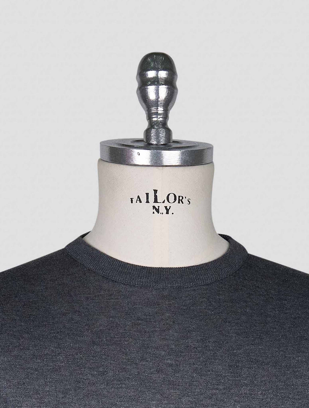 Kiton Dark Gray Cotton T-shirt Long Sleeve 4