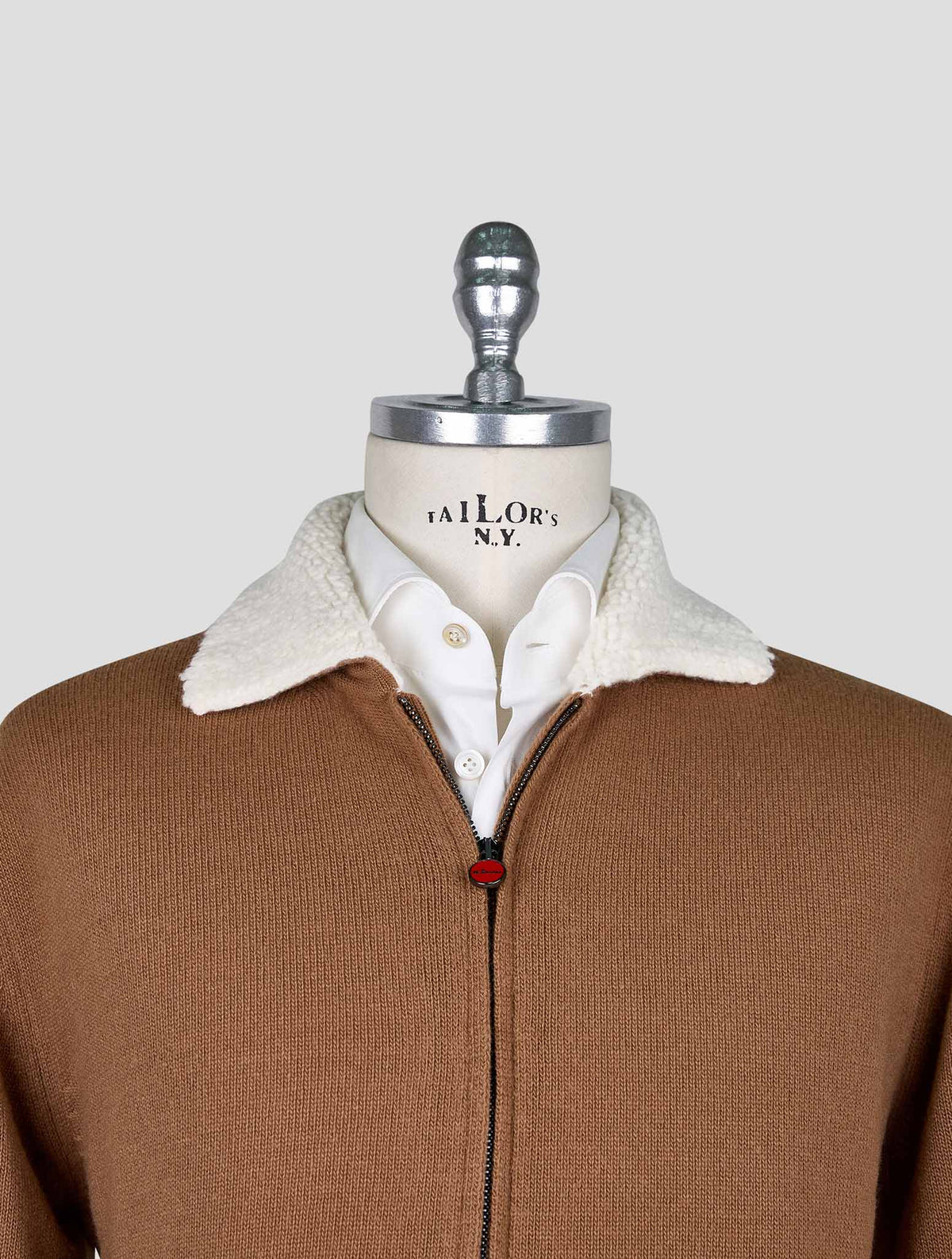 Kiton Brown Wool Cashmere Bomber Coat 4