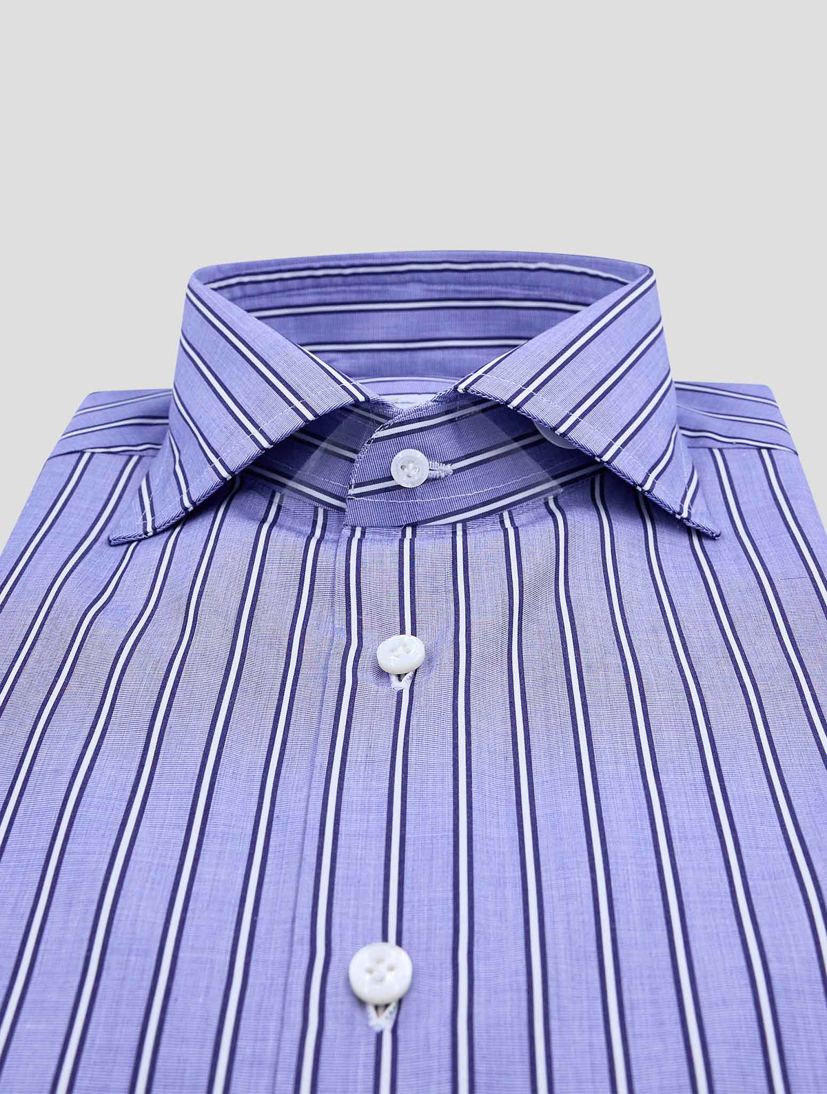 Cesare Attolini Blue White Cotton Shirt 2