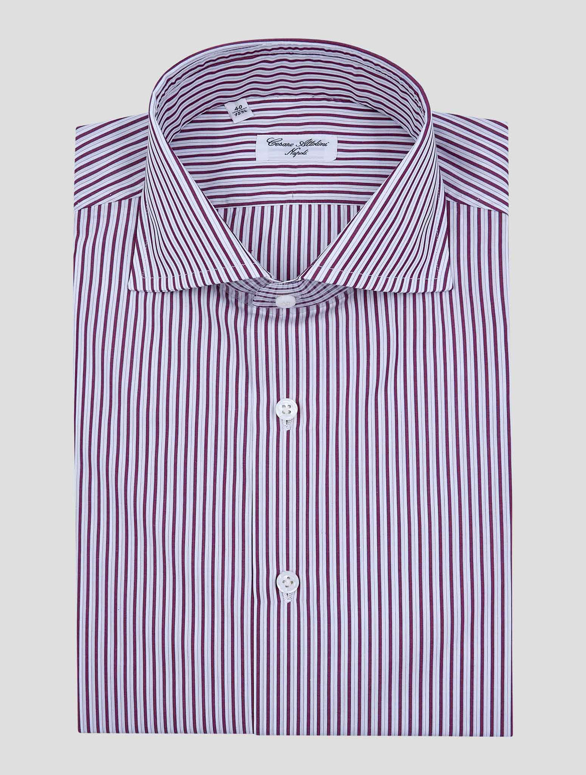 Cesare Attolini Red White Cotton Shirt 1