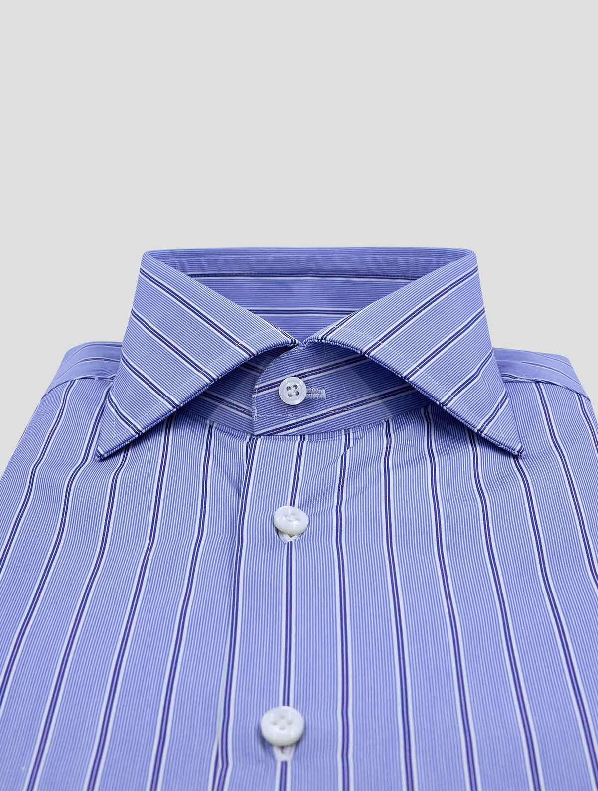 Cesare Attolini Blue White Cotton Shirt 2