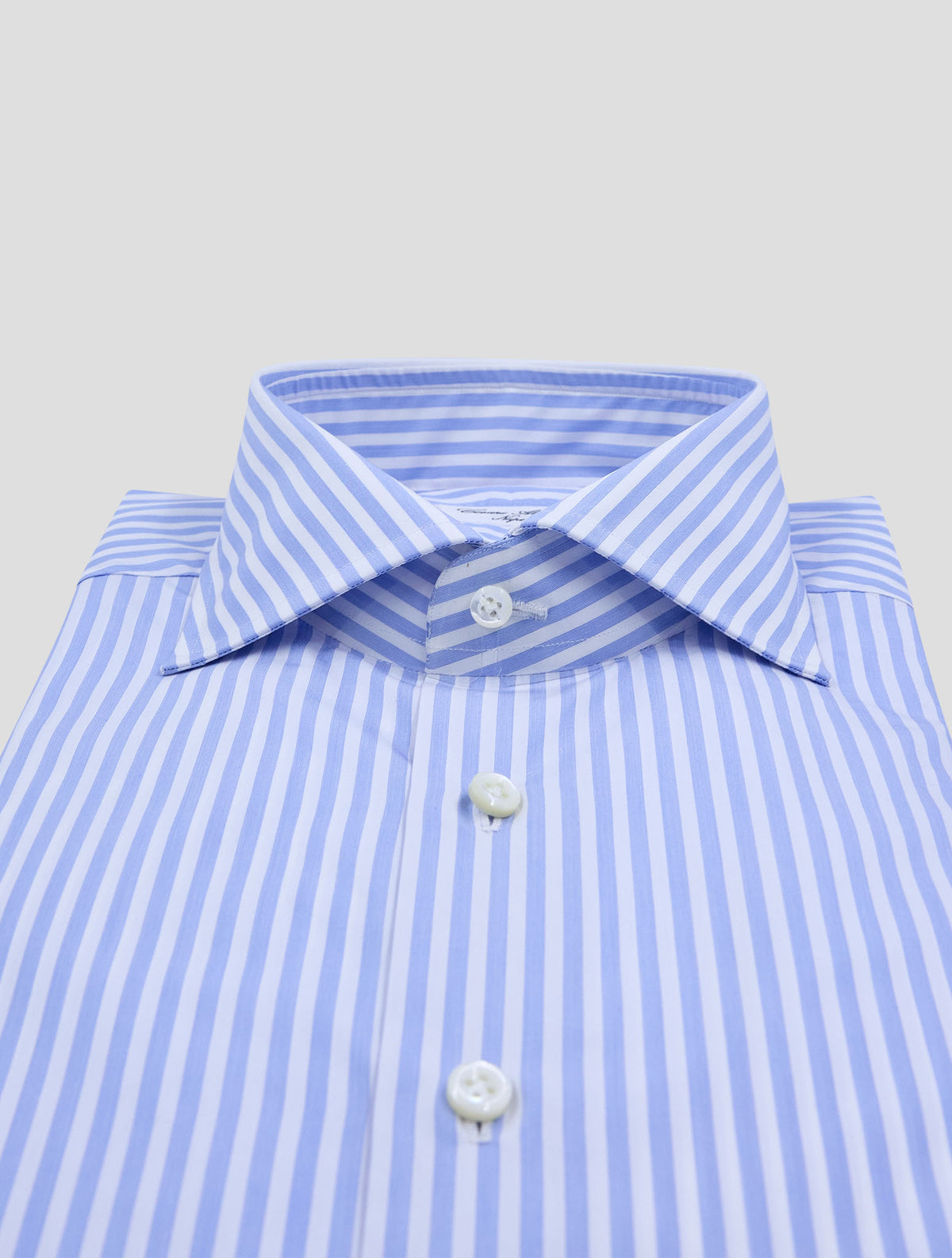 Cesare Attolini Light Blue White Cotton Shirt 2