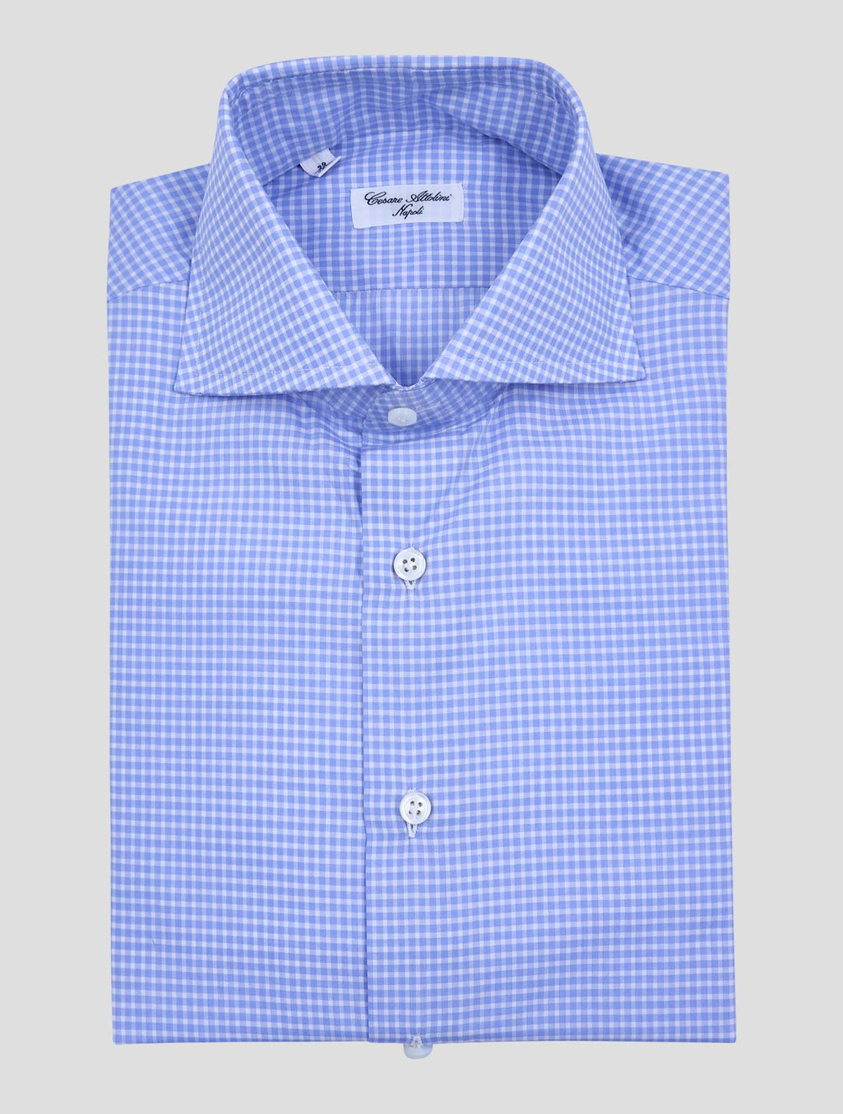 Cesare Attolini Blue White Cotton Shirt 1