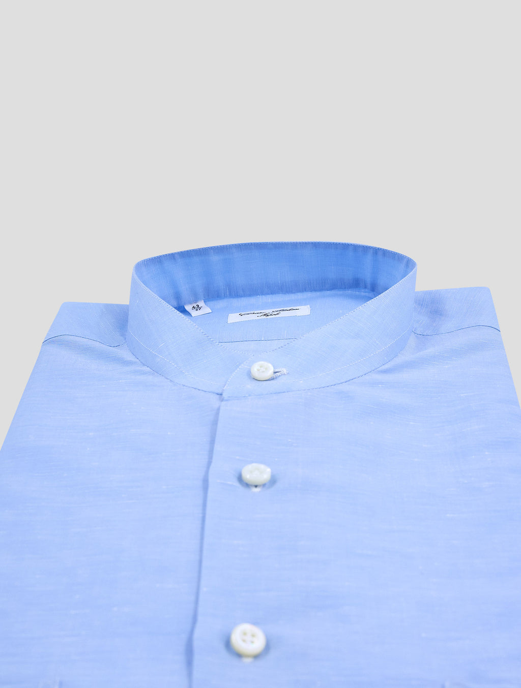 Cesare Attolini Light Blue Linen Cotton Koren Shirt 2