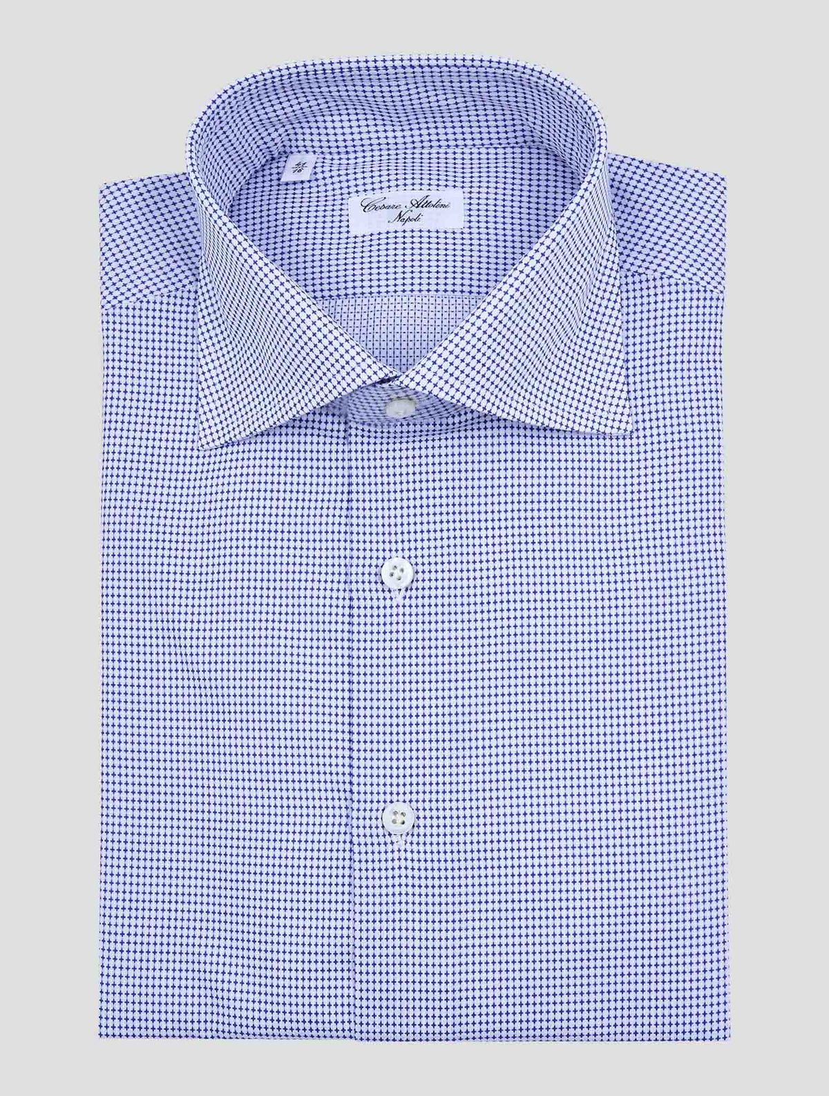 Cesare Attolini Blue White Cotton Shirt 1