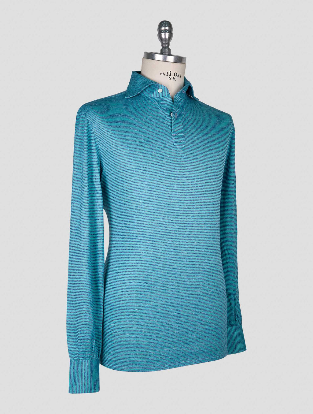 Cesare Attolini Blue Green Cotton Sweater Polo 2