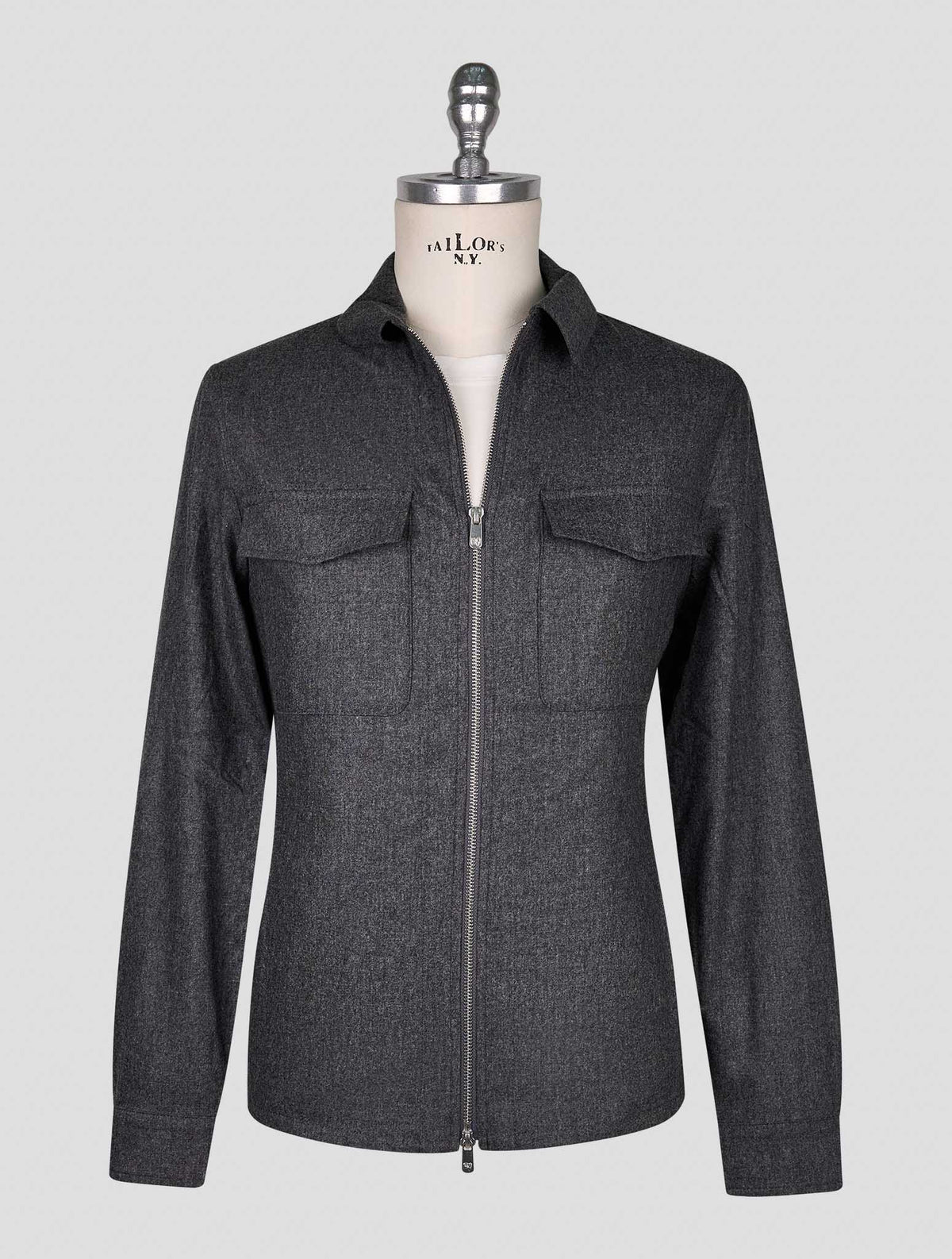 Marco Pescarolo dark gray virgin wool cashmere ea coat 1