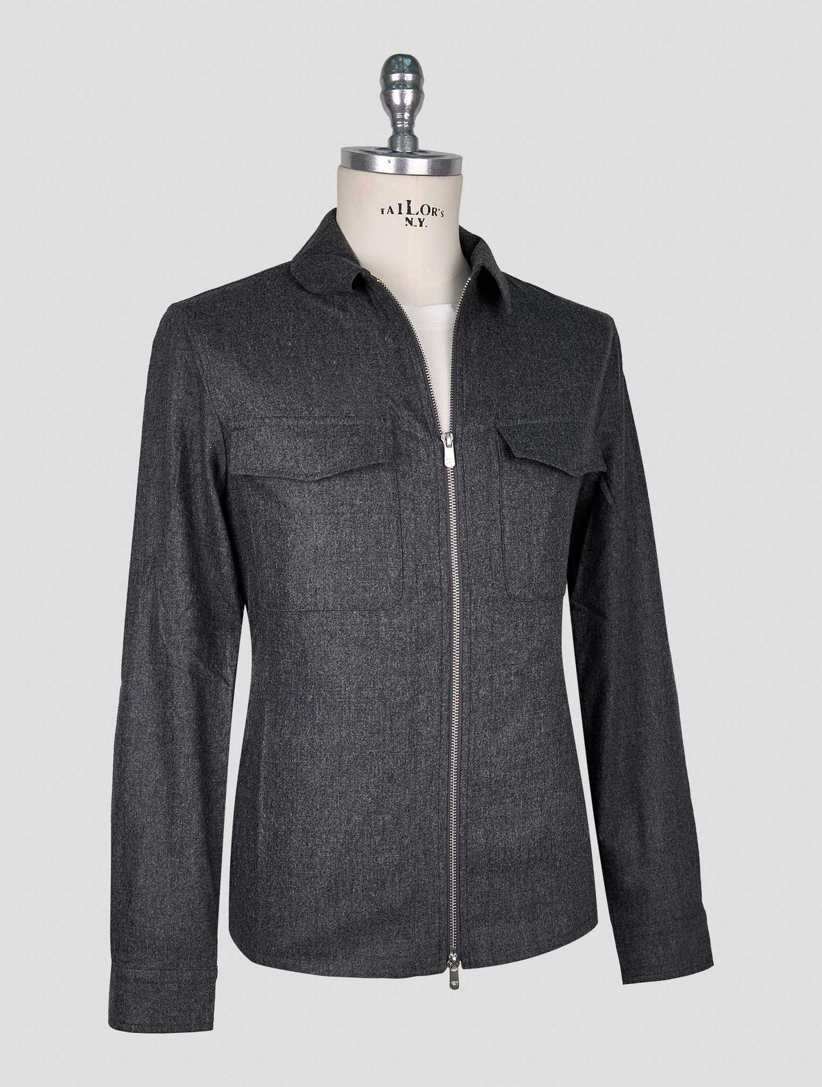 Marco Pescarolo dark gray virgin wool cashmere ea coat 2