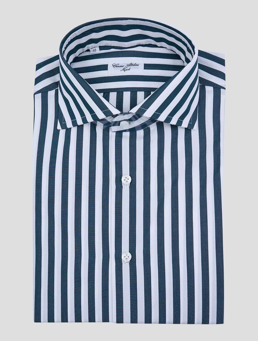 Cesare Attolini Green White Cotton Shirt 1