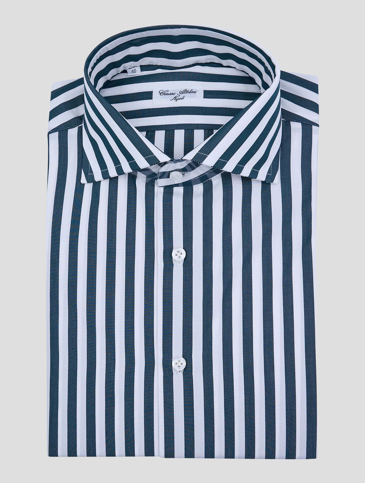Cesare Attolini Green White Cotton Shirt 1