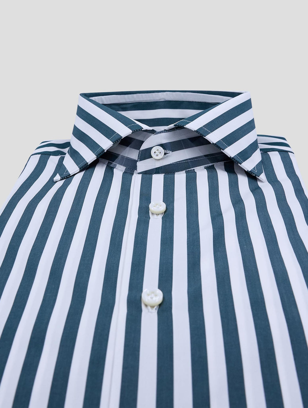 Cesare Attolini Green White Cotton Shirt 2