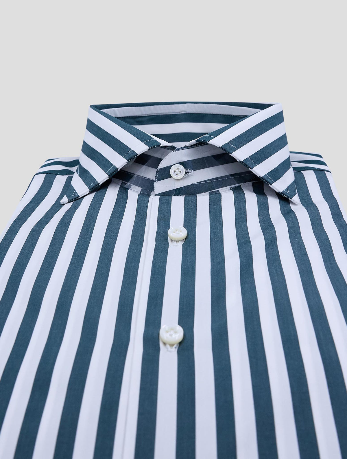 Cesare Attolini Green White Cotton Shirt 2