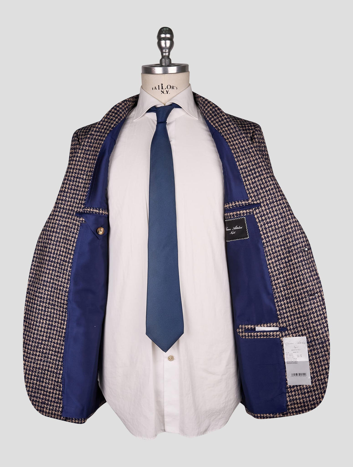 Cesare Attolini blue beige  wool silk cotton linen pa    Blazer 5