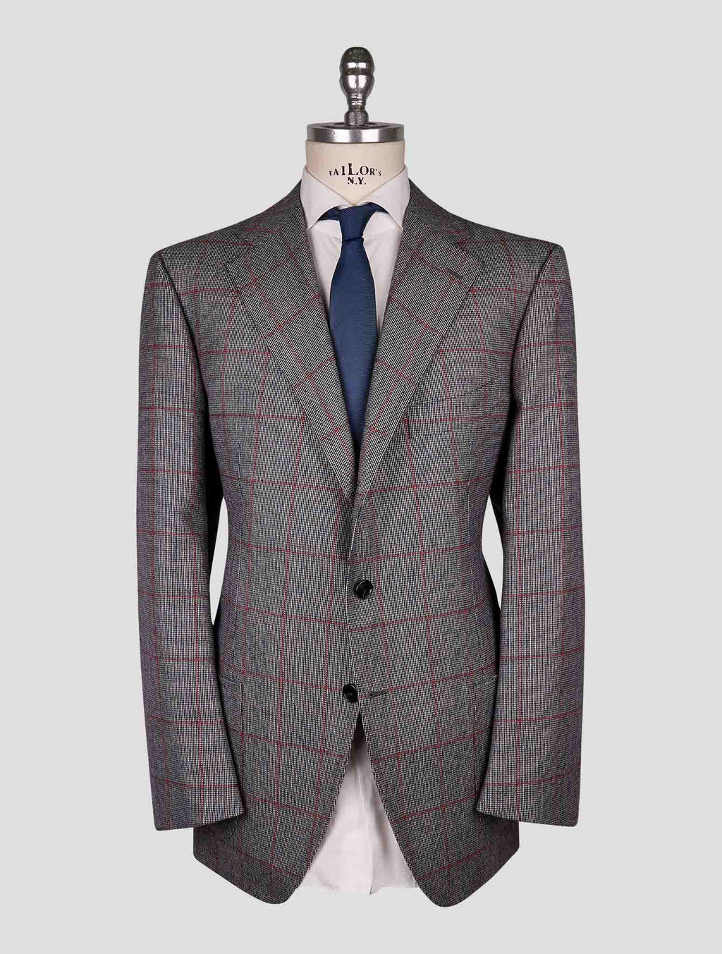 Cesare Attolini Gray Red  wool  Blazer 1