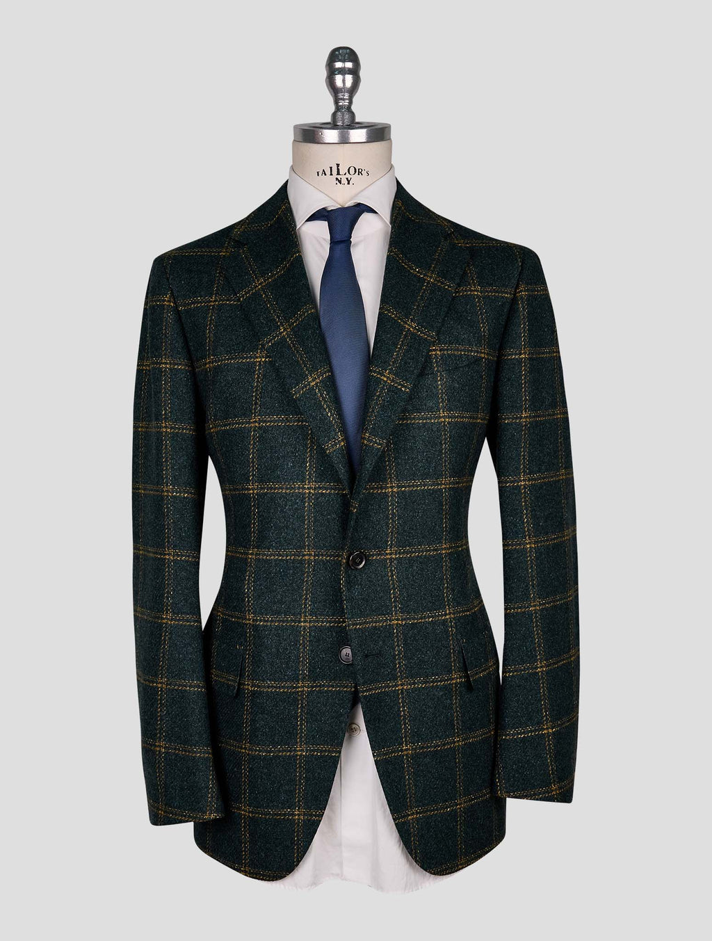 Cesare Attolini Green Yellow wool Silk Blazer 1
