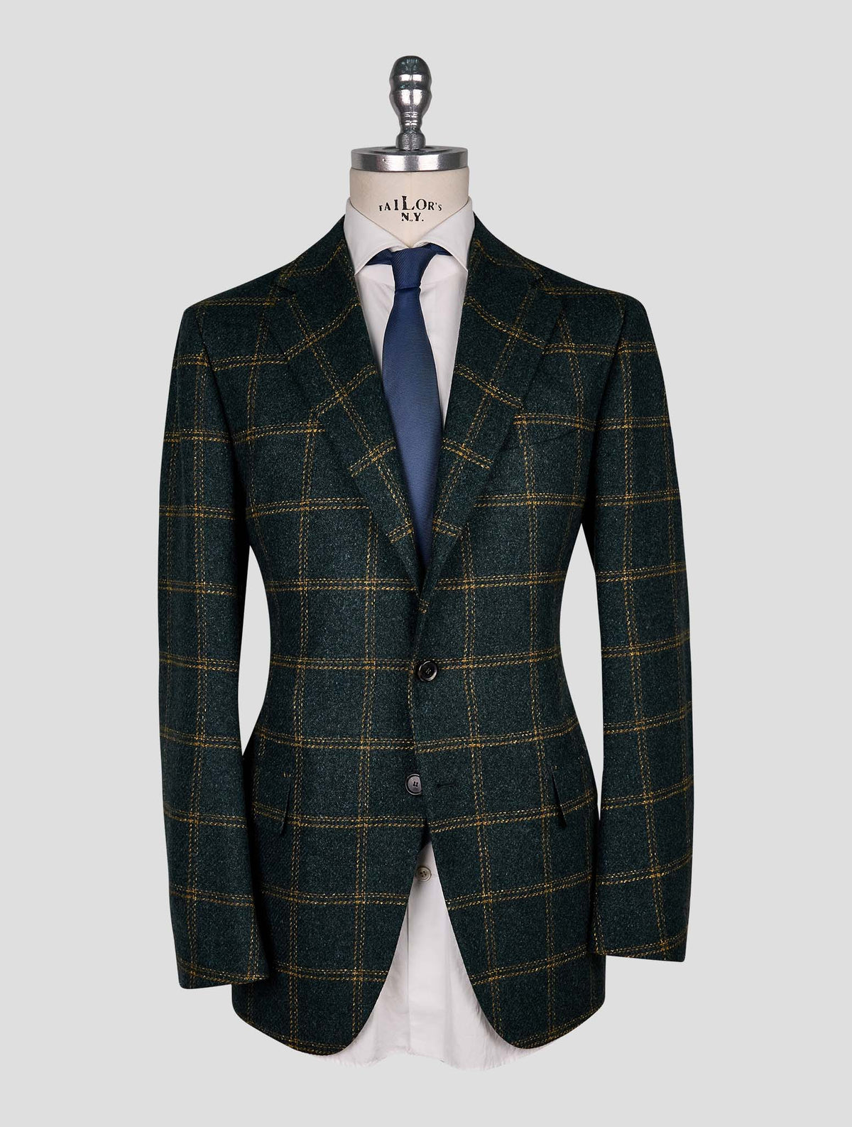 Cesare Attolini Green Yellow wool Silk Blazer 1