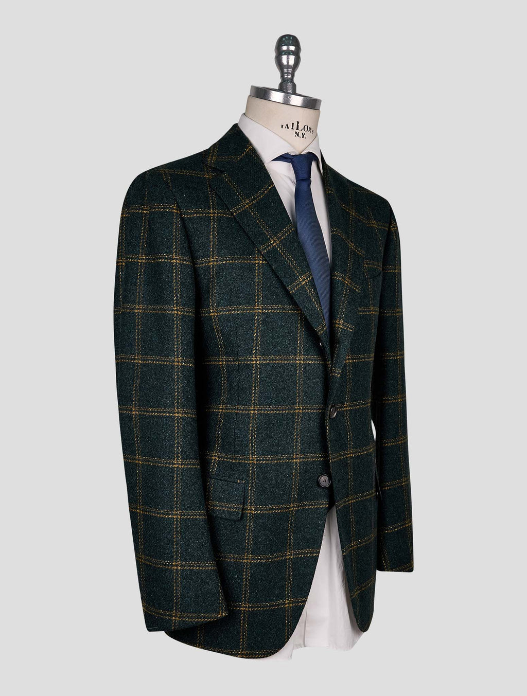 Cesare Attolini Green Yellow wool Silk Blazer 2