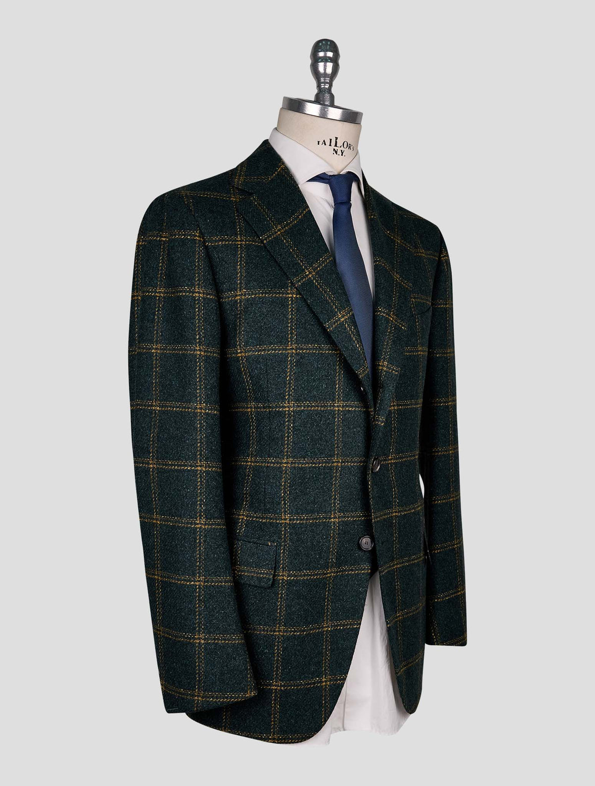 Cesare Attolini Green Yellow wool Silk Blazer 2