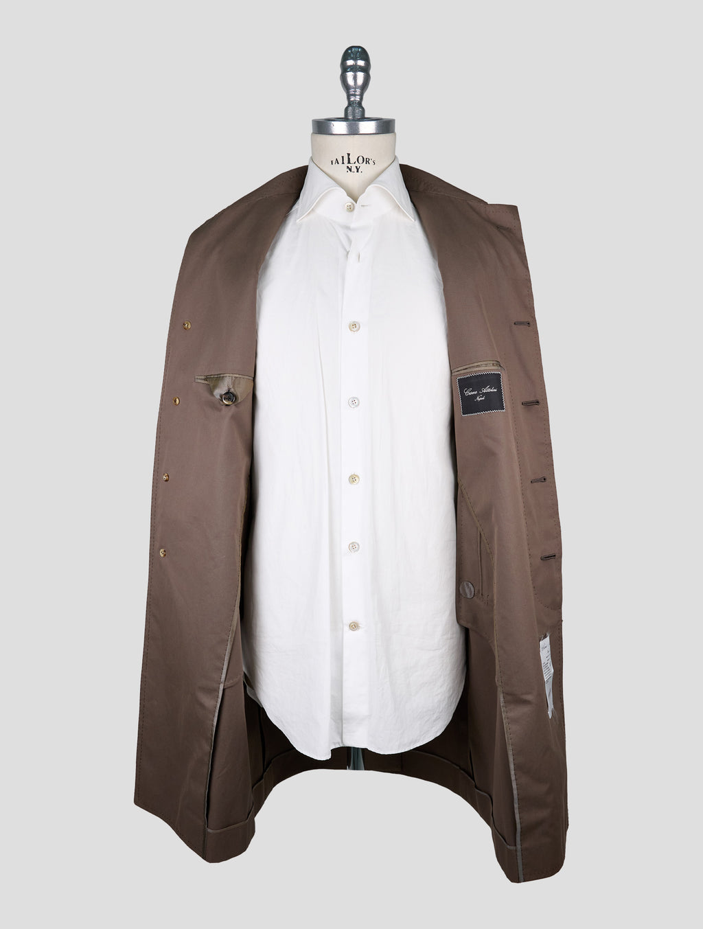 Cesare Attolini  brown Cotton overcoat 5