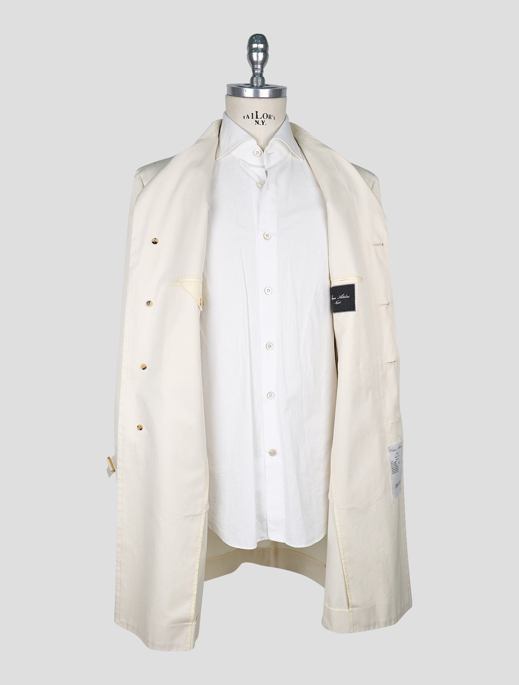 Cesare Attolini light beige Cotton overcoat 4