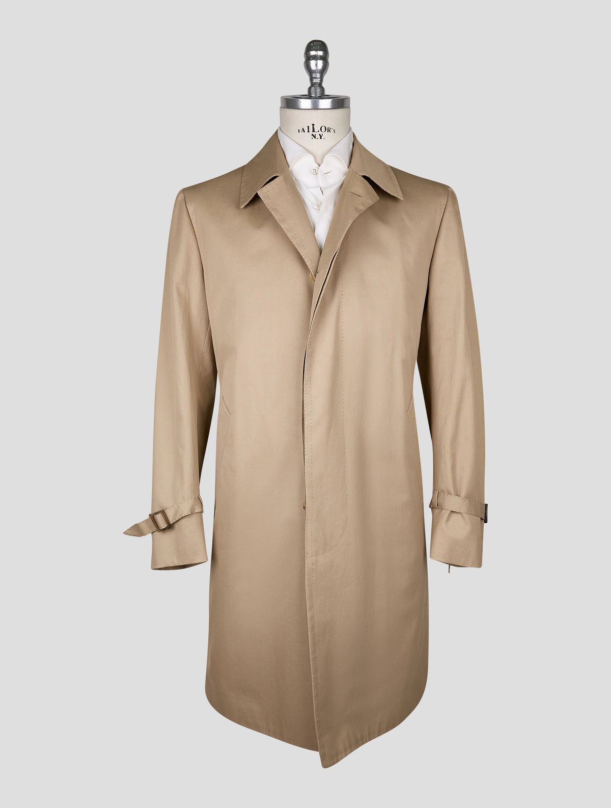Cesare Attolini beige cotton overcoat 1
