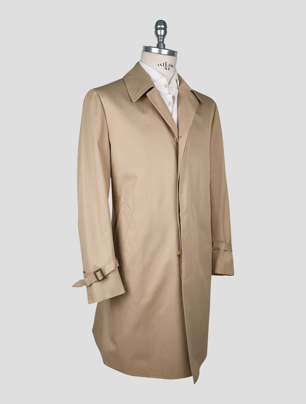Cesare Attolini beige cotton overcoat 2