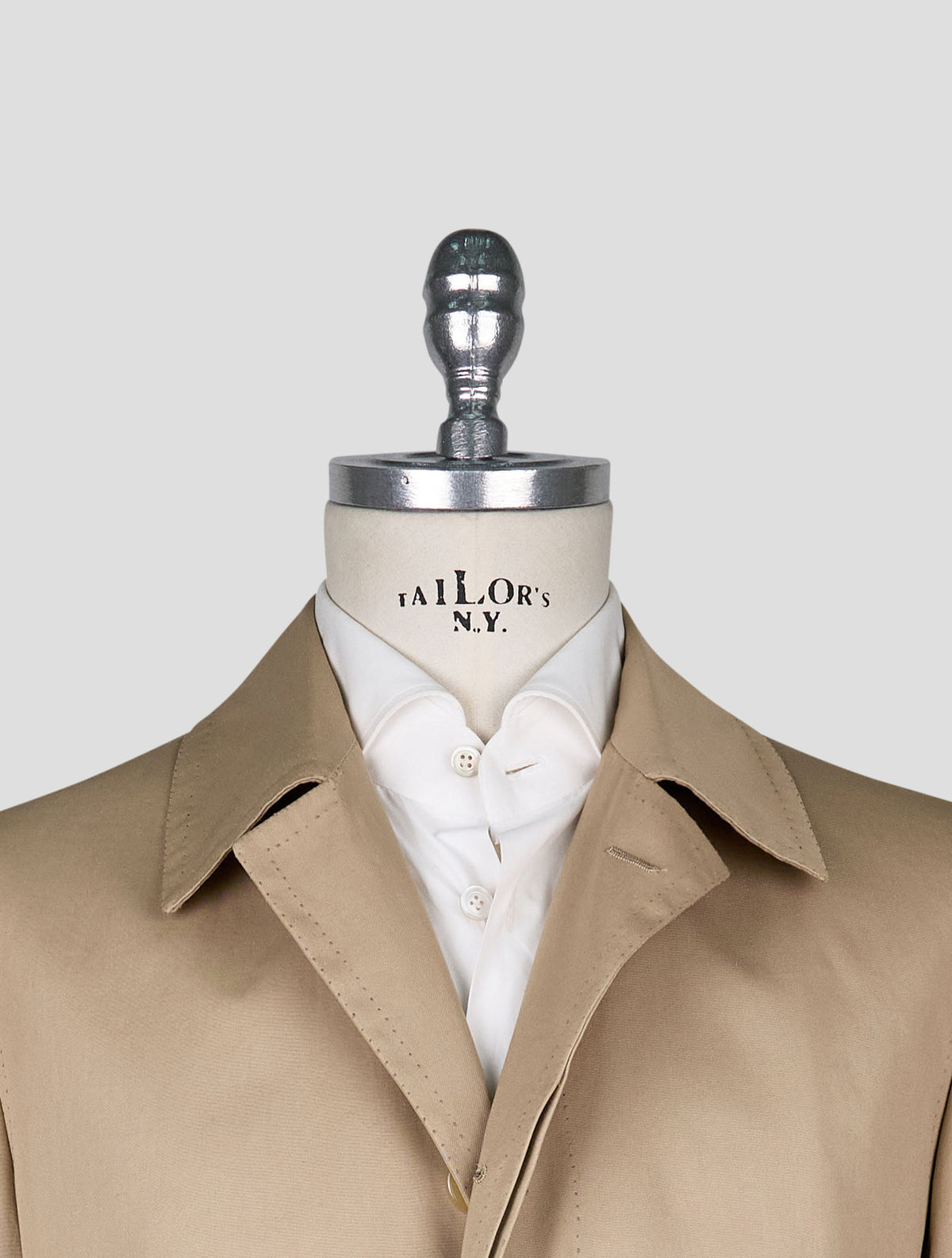 Cesare Attolini beige cotton overcoat 4