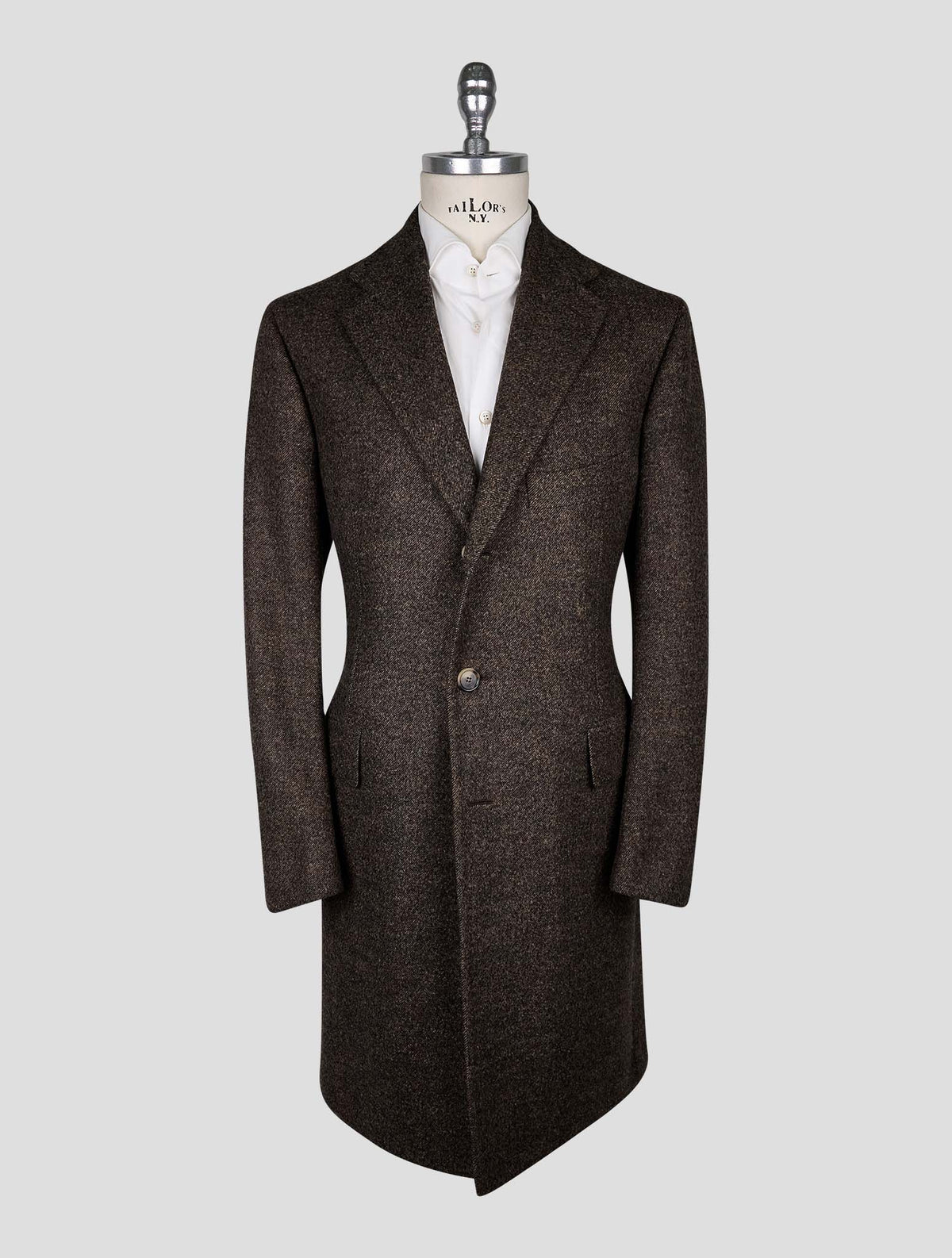 Cesare Attolini brown wool overcoat 1