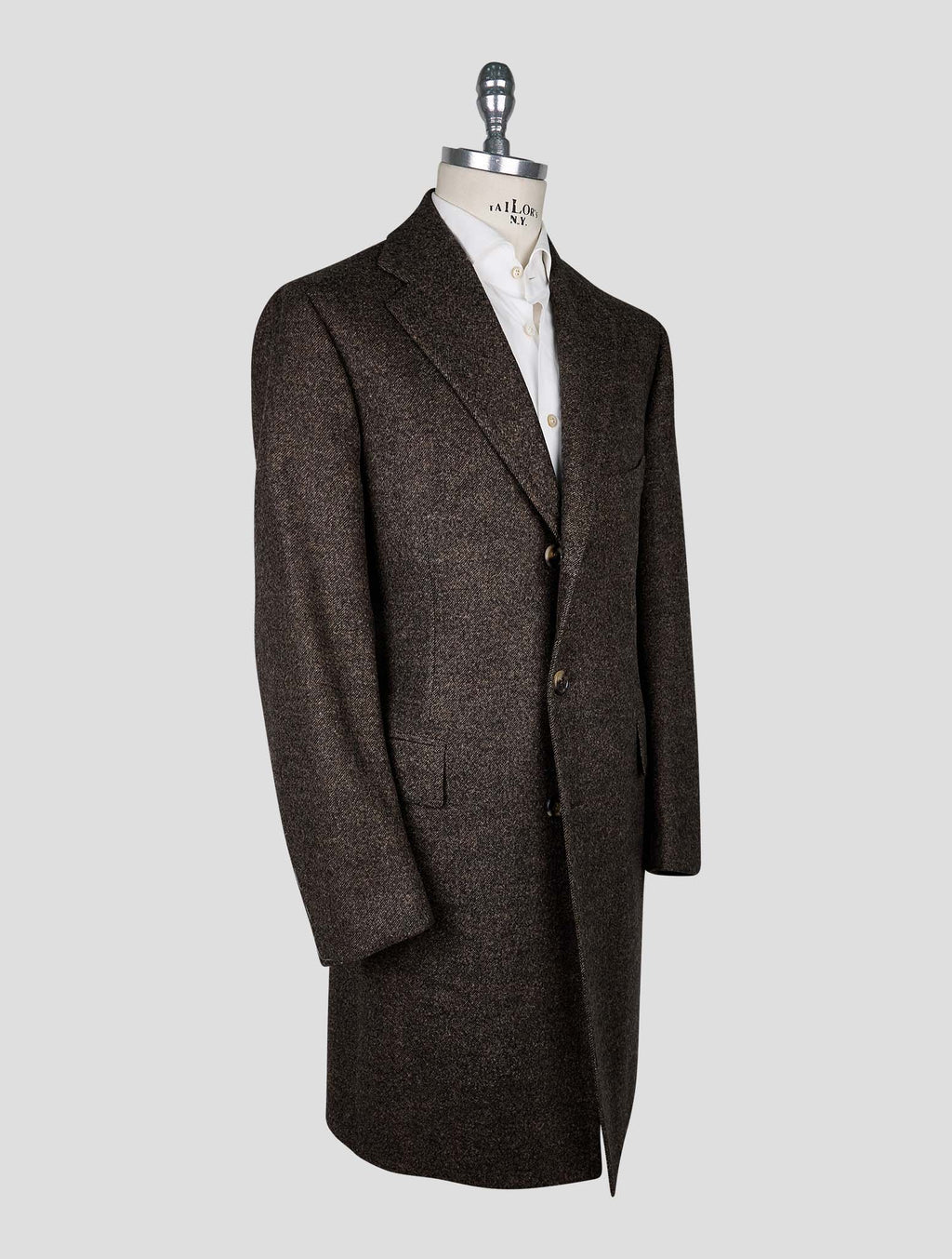 Cesare Attolini brown wool overcoat 2