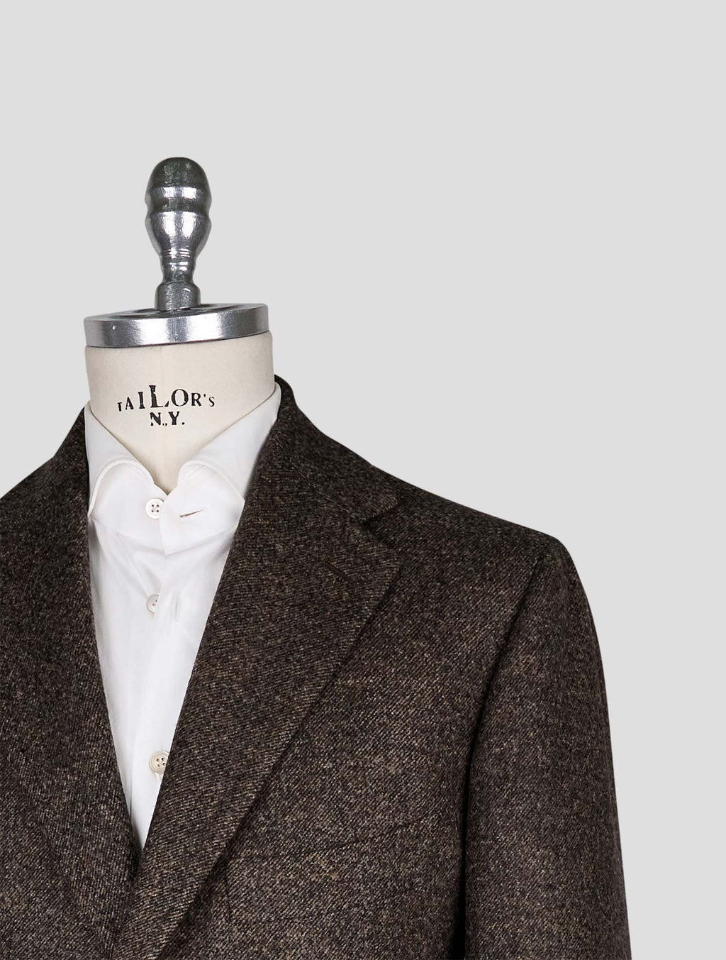 Cesare Attolini brown wool overcoat 4