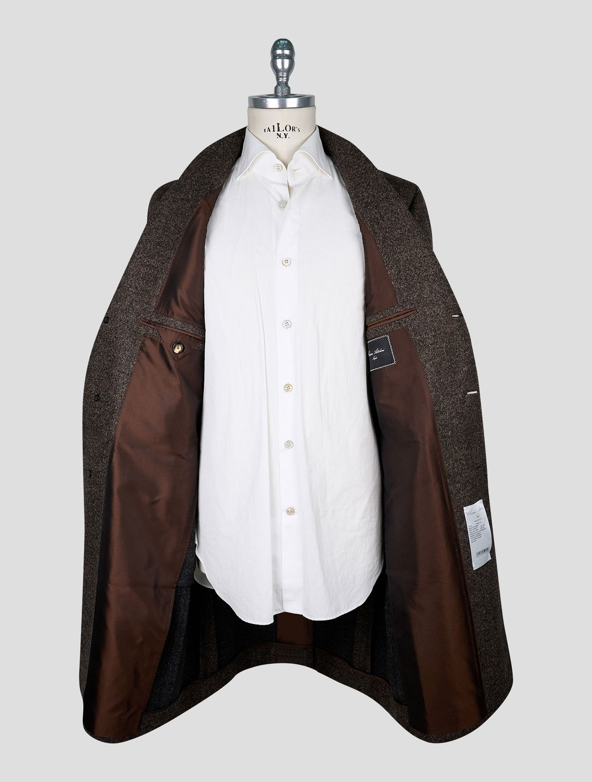 Cesare Attolini brown wool overcoat 5