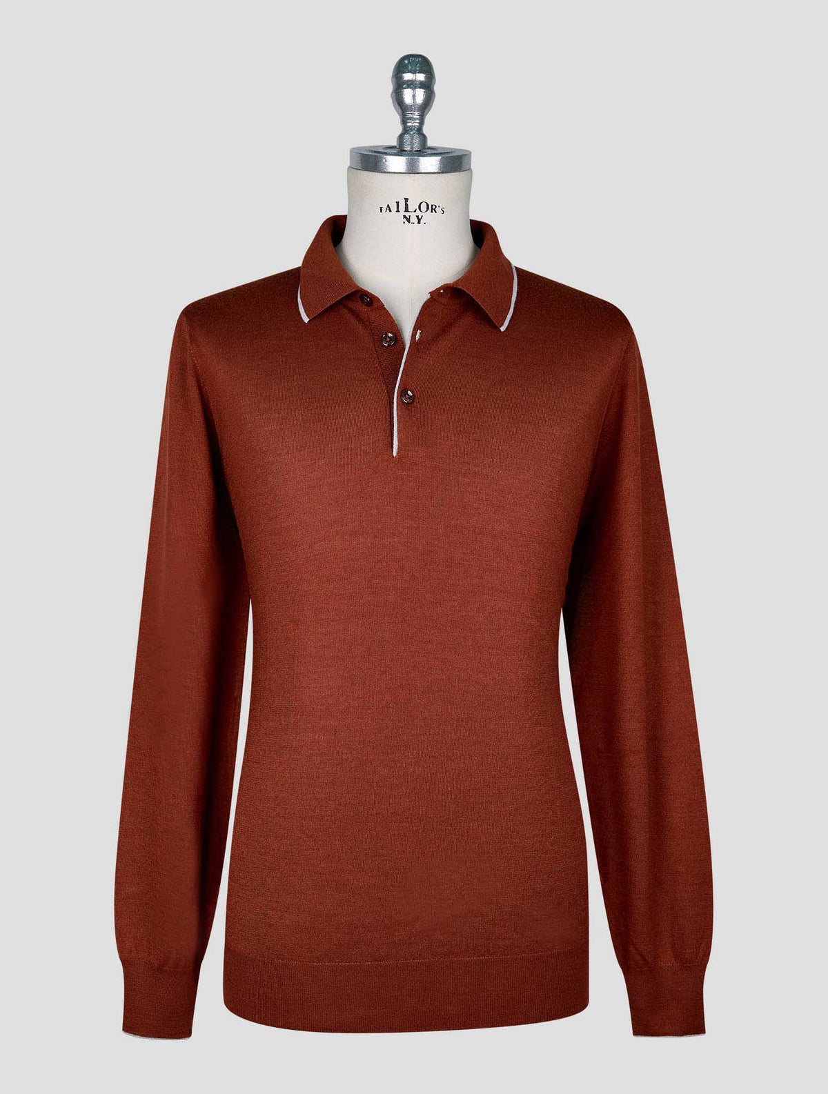 Cesare Attolini Brown Cashmere Silk Sweater Polo 1