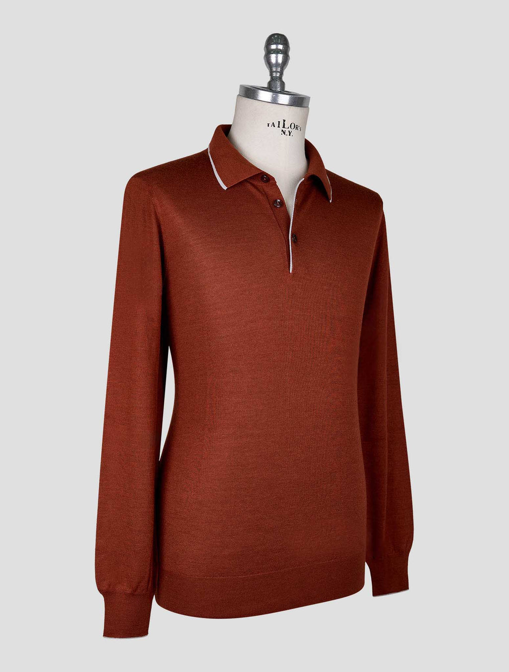 Cesare Attolini Brown Cashmere Silk Sweater Polo 2