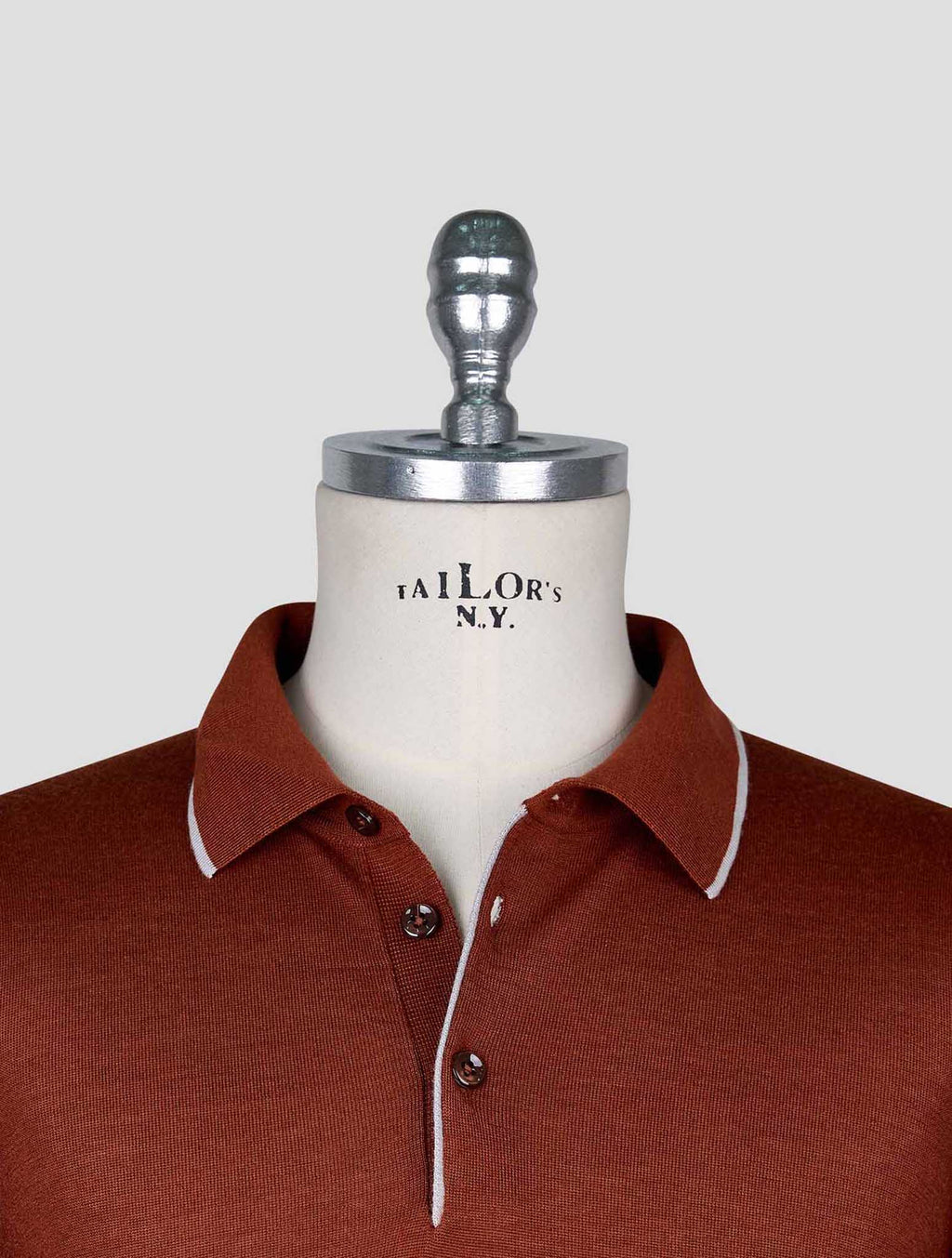 Cesare Attolini Brown Cashmere Silk Sweater Polo 4