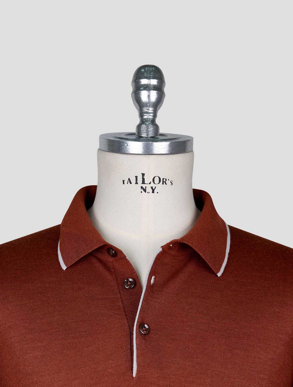 Cesare Attolini Brown Cashmere Silk Sweater Polo 4