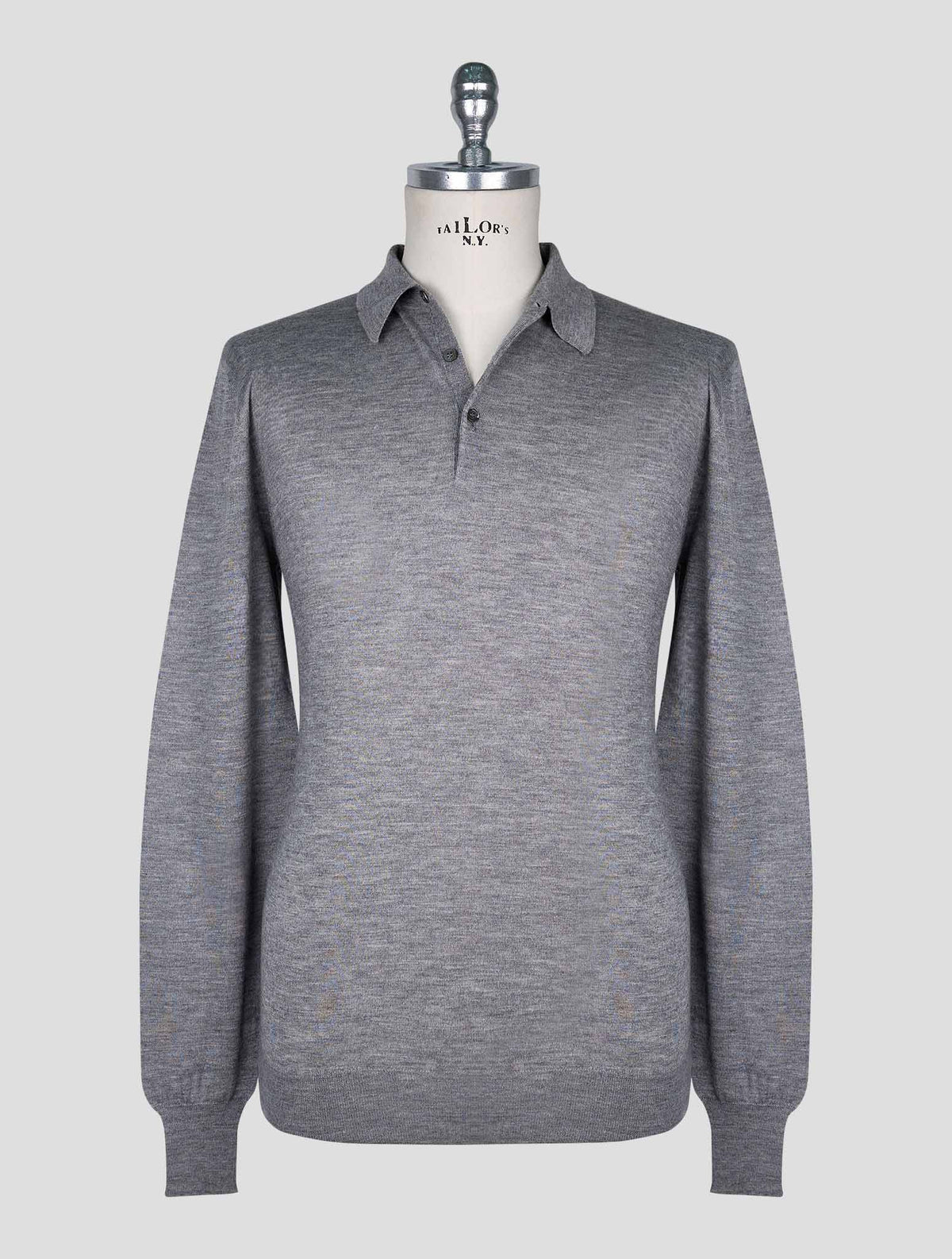 Cesare Attolini Gray Cotton Silk Sweater Polo 1