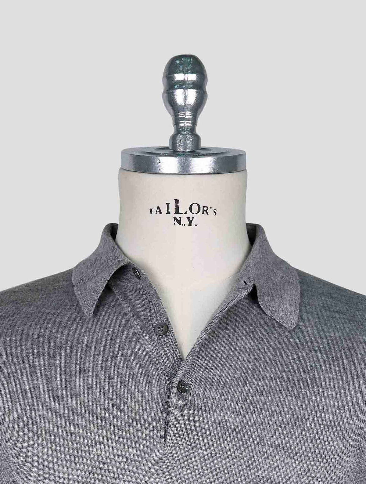 Cesare Attolini Gray Cotton Silk Sweater Polo 4
