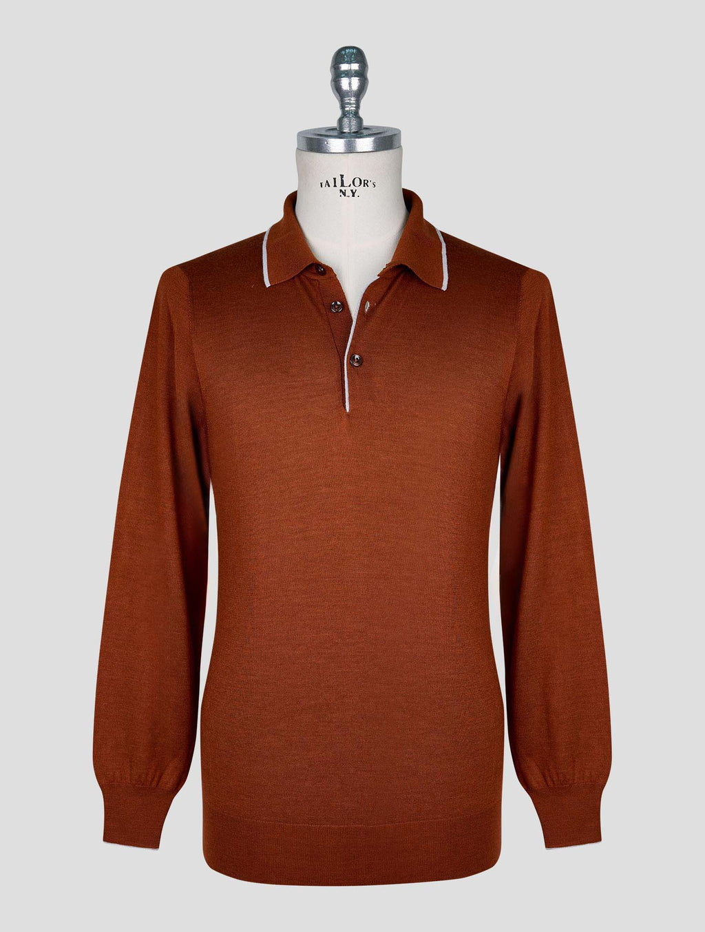 Cesare Attolini Brown Cashmere Silk Sweater Polo 1