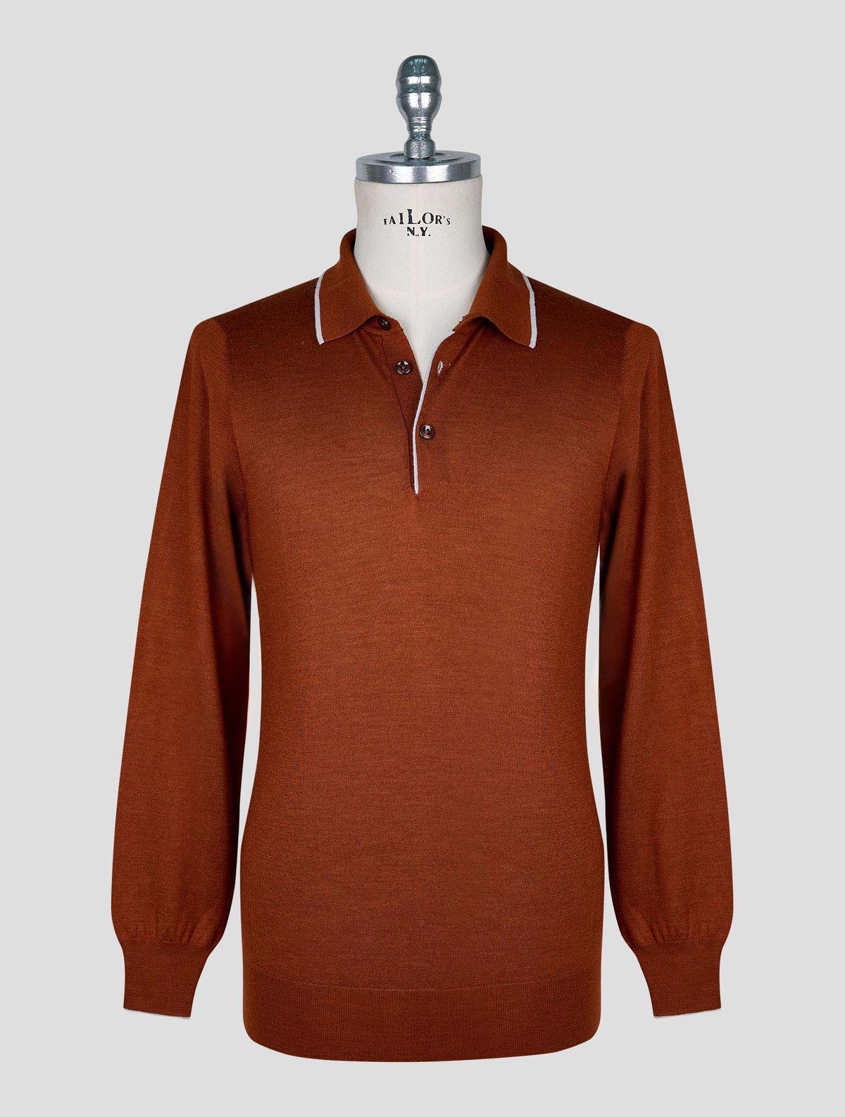 Cesare Attolini Brown Cashmere Silk Sweater Polo 1