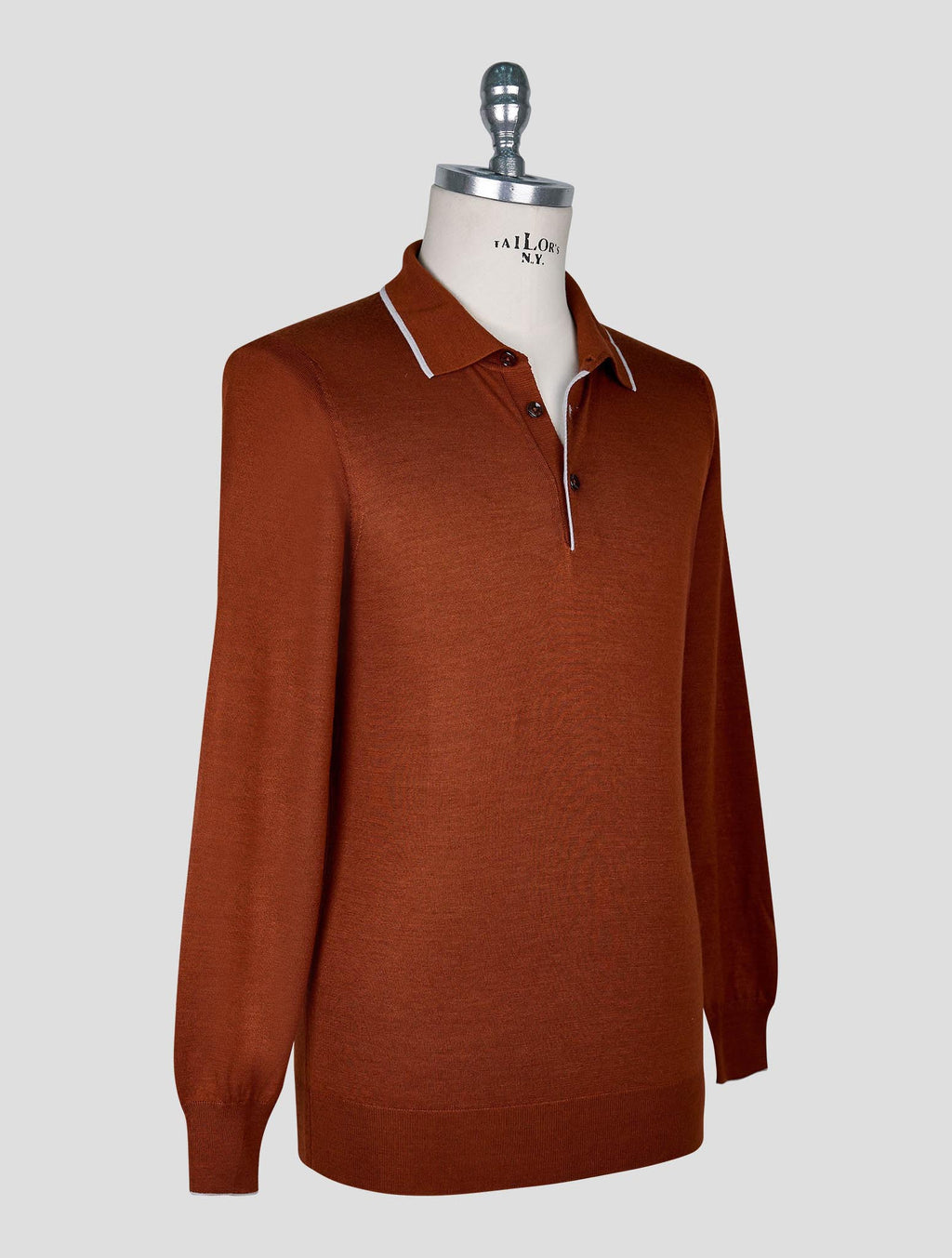 Cesare Attolini Brown Cashmere Silk Sweater Polo 2