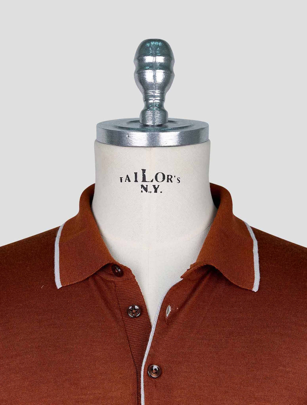 Cesare Attolini Brown Cashmere Silk Sweater Polo 4