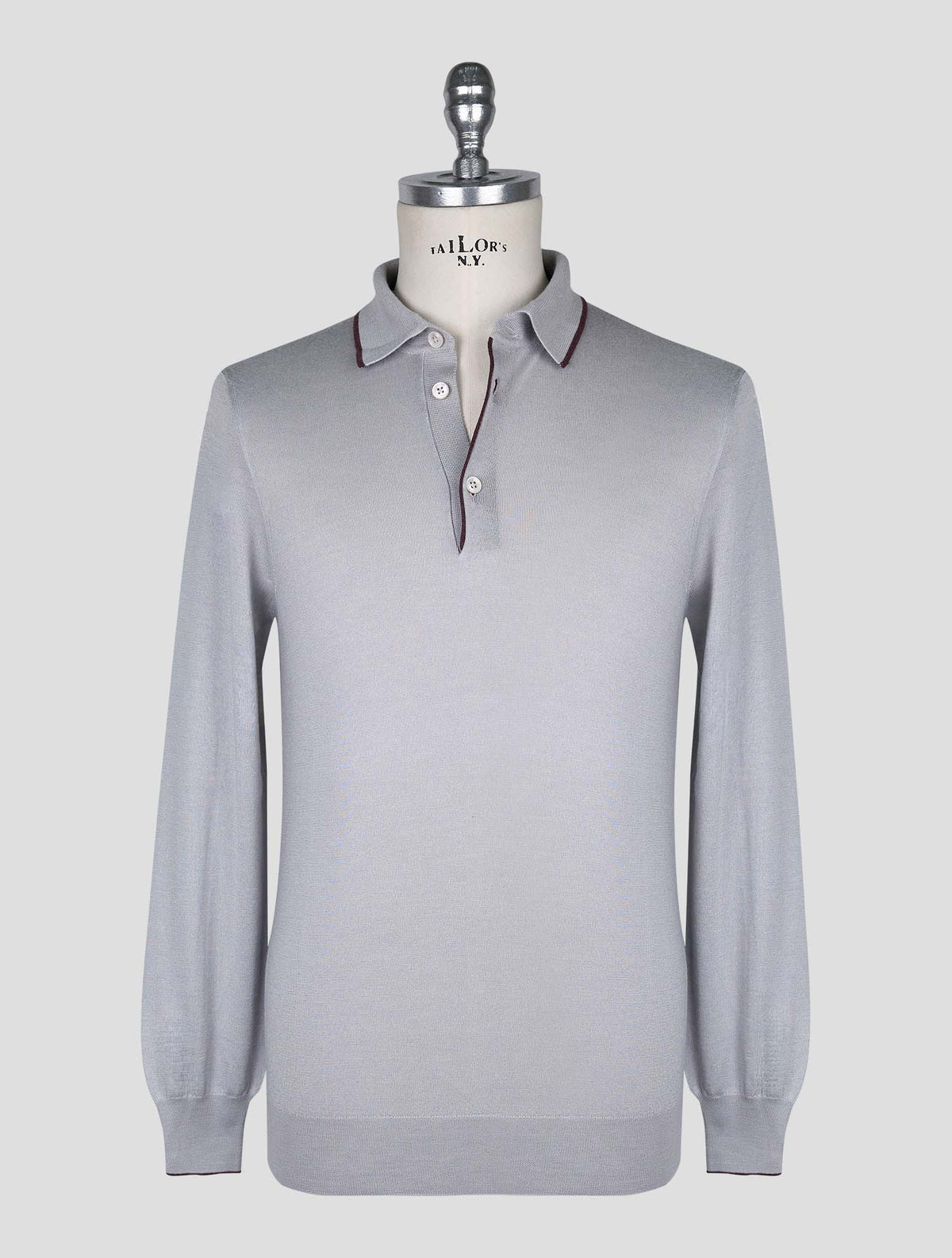 Cesare Attolini Gray Cashmere Silk Sweater Polo 1