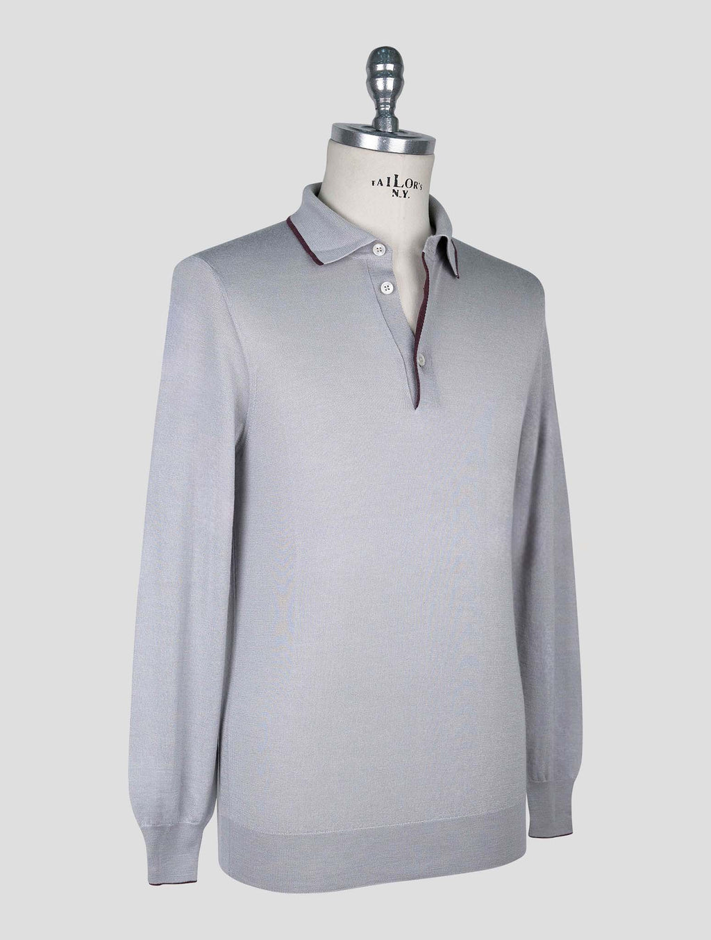 Cesare Attolini Gray Cashmere Silk Sweater Polo 2