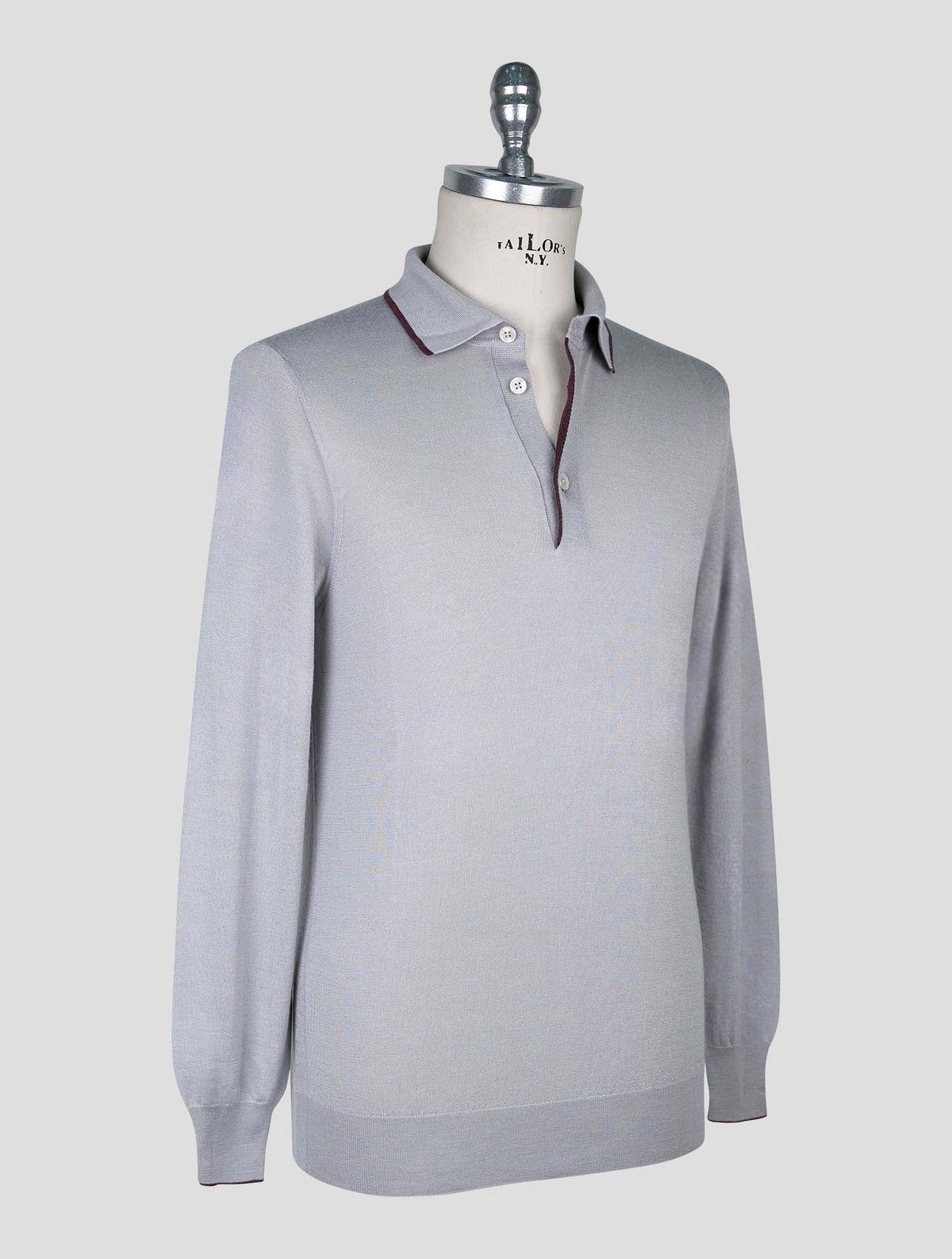 Cesare Attolini Gray Cashmere Silk Sweater Polo 2