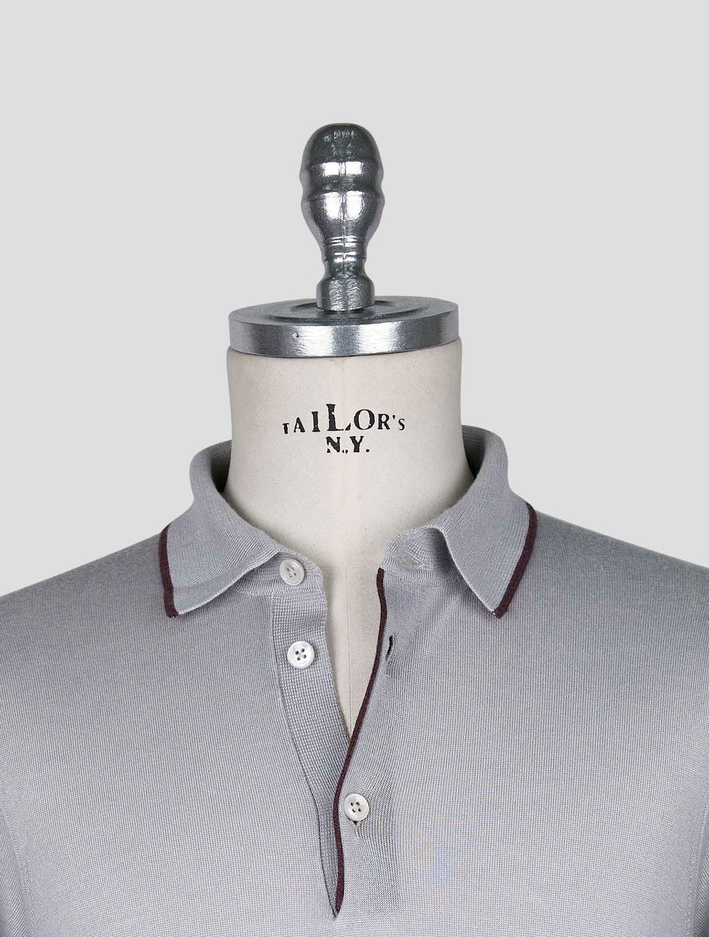 Cesare Attolini Gray Cashmere Silk Sweater Polo 4