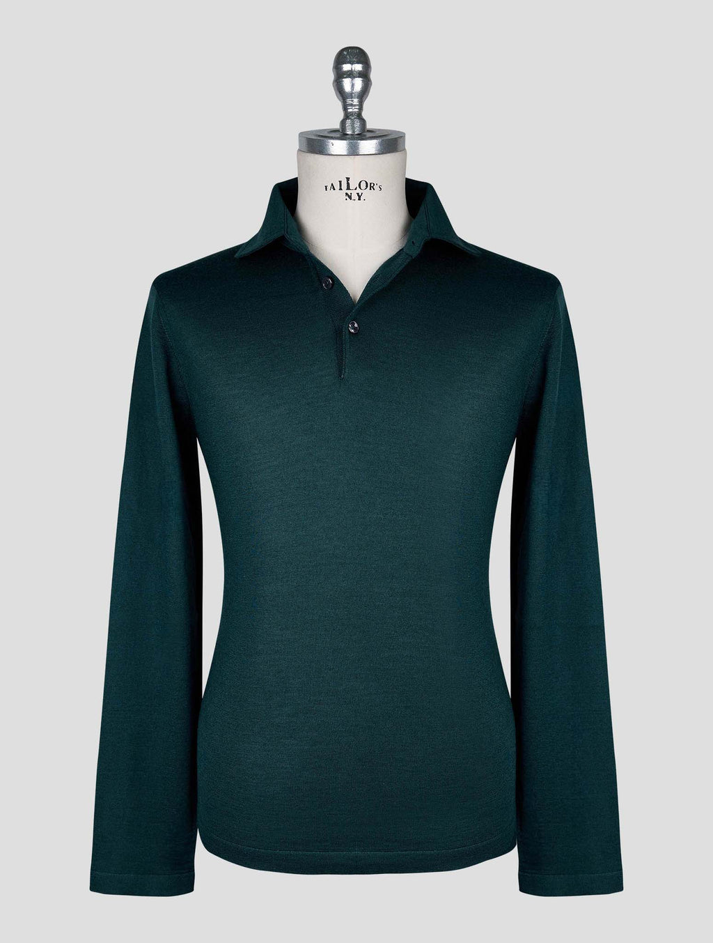 Cesare Attolini Green Cashmere Silk Sweater Polo 1